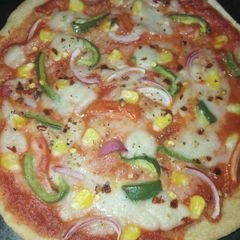 A picture of Cheese less pizza.