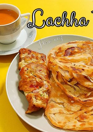 A picture of Lachha paratha With Spicy Egg:.