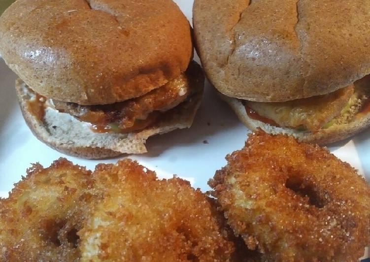 Fried Sweet/Tart Apples and Pork Sandwiches
