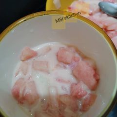 A picture of Watermelon and milk🤩.