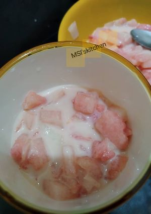 A picture of Watermelon and milk🤩.