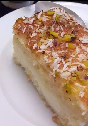 صورة لوصفة بسبوسة بالقشطة