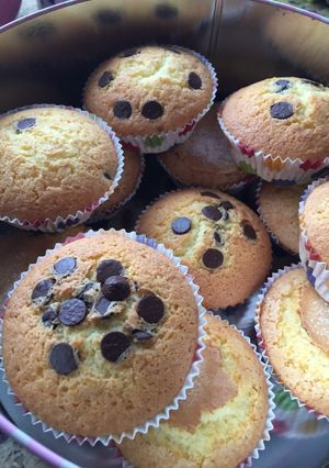 Una foto de Magdalenas de nata sin gluten