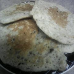 A picture of Vegan Mounds Pancakes, first way.