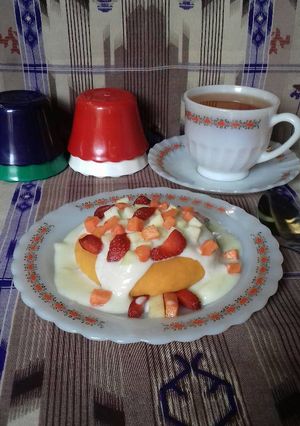 Foto resep Snowy mixed fruits sweet potatoes