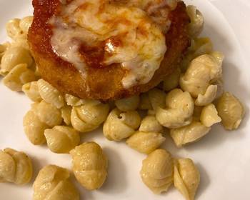 How To Cooking Recipe Parmesan chicken over macaroni and cheese Delicious Perfect