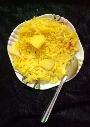 A picture of Potato and jeera pulav.