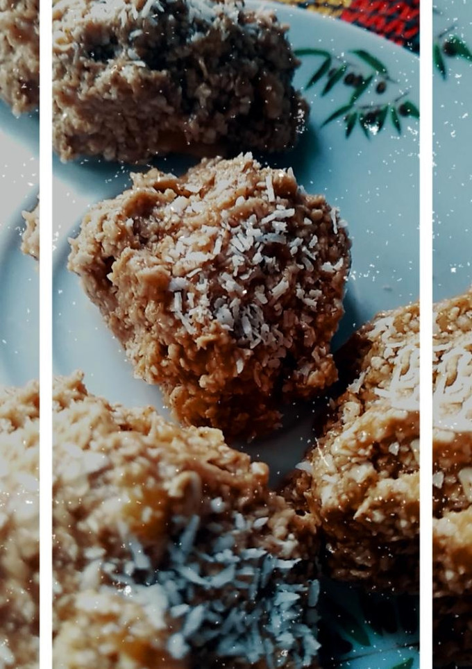 Una foto de Trufas banana y avena