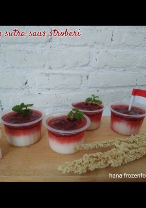 Foto resep Puding sutra saus stroberi