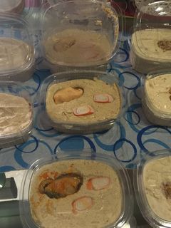 Una foto de Pâtés de: berenjena, mejillón con boca de mar y queso con nueces