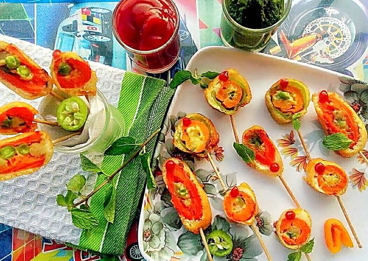 Easiest Way to Make Homemade चीसी चाइनीज स्टफ्ड गाजर मिर्ची वड़ा(बिना बेसन के)