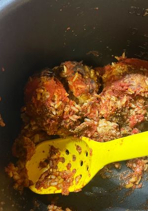 A picture of Rice & Beef Porcupines.