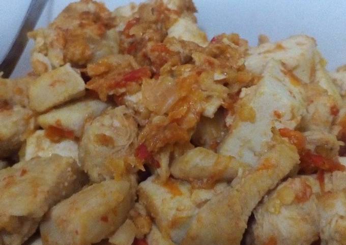 Cara Membuat Ayam tofu gongso bumbu taichan ala anak kost Yang Enak