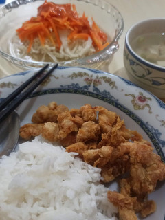 Foto resep Chicken popcorn with salad and clear soup #11