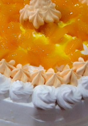 Una foto de Pastel tres leches de durazno 🎂