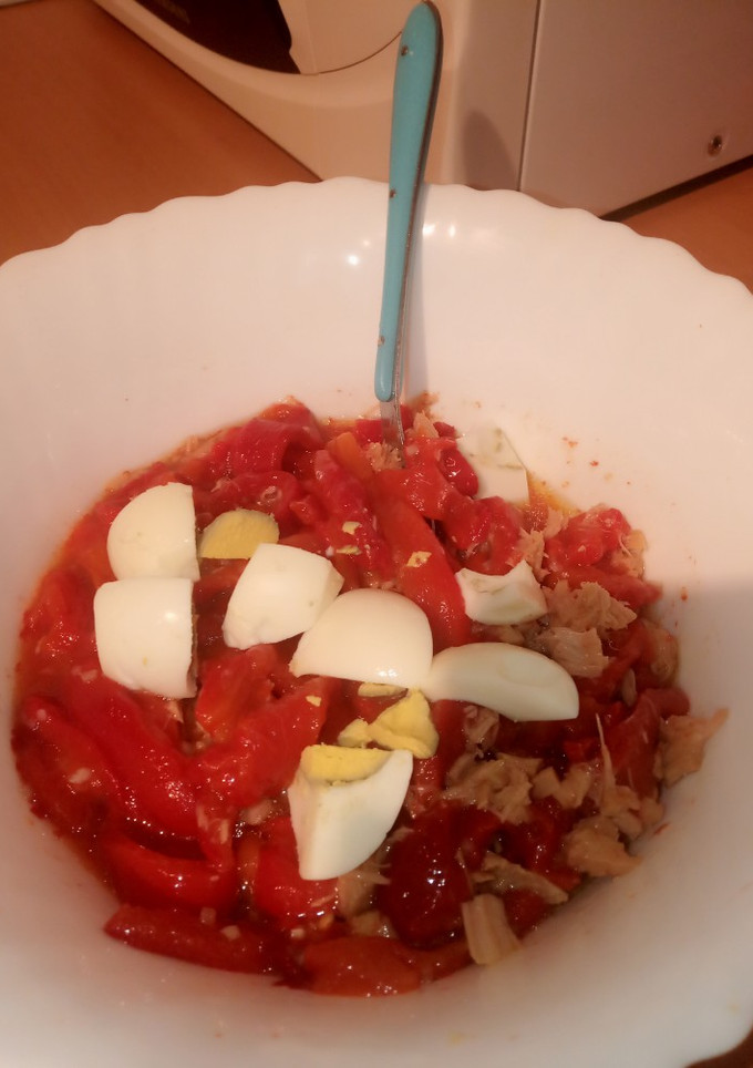 Una foto de Ensalada de pimientos asados