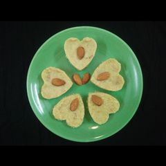 A picture of Homemade kalakand (Heart shape).