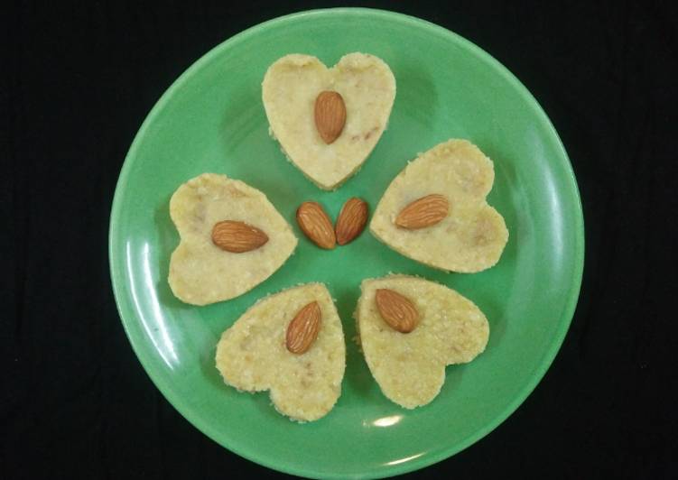 Homemade kalakand (Heart shape)