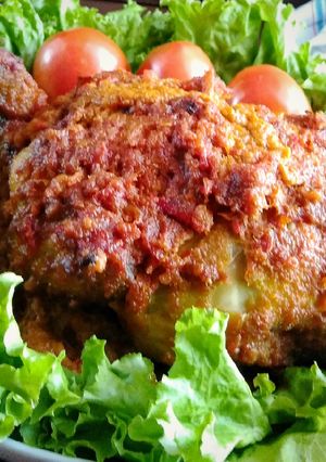 Foto resep Ayam ingkung panggang bumbu rujak