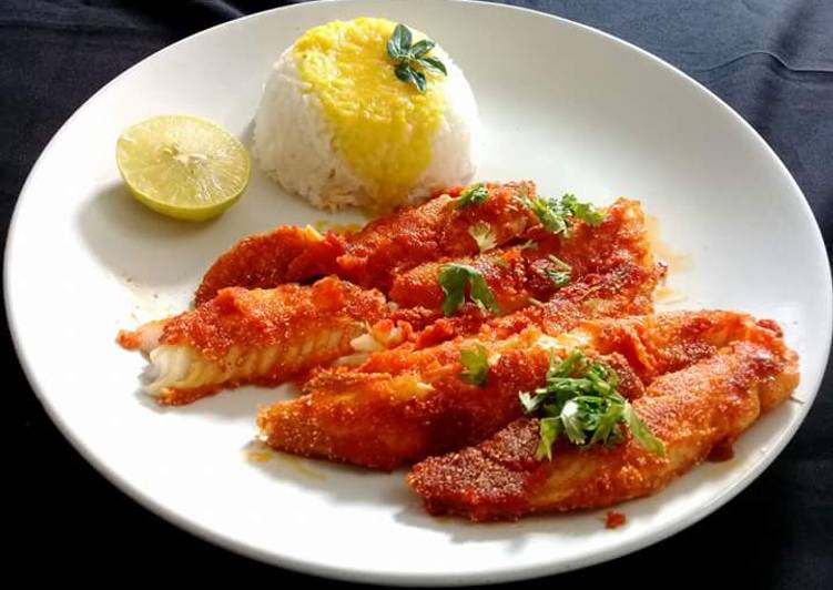 Fish fillet with rice