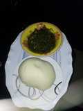 Vegetable soup and fufu