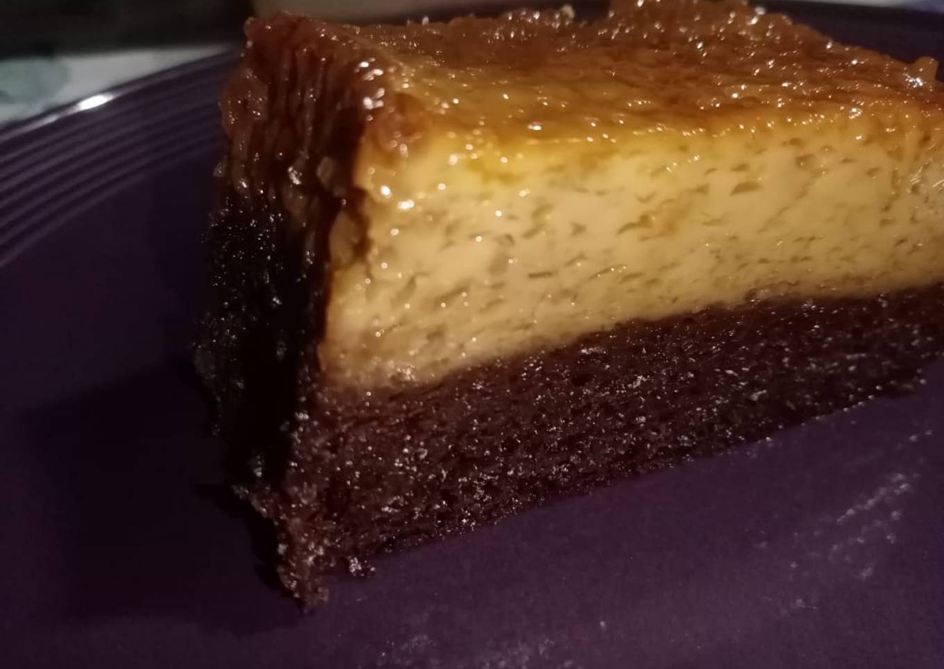 Pastel imposible de chocolate semiamargo