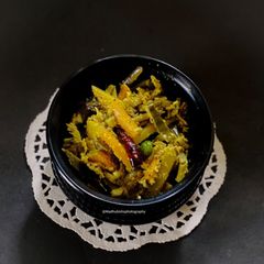 A picture of Kanchkola Khosha’r Chorchori / Raw Banana Peel dry veggie.