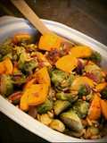 Herbstlicher Rosenkohl-Kürbis aus dem Backofen 🎃 🍂