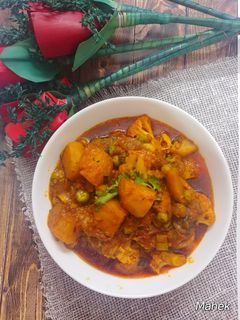 A picture of Gobhi Aloo Matar Sabji (Bihari Style).