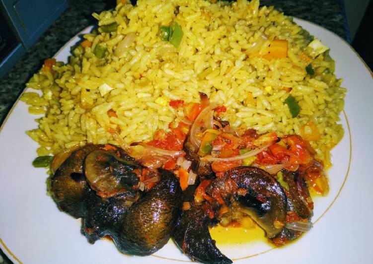 Fried rice n Peppered snail