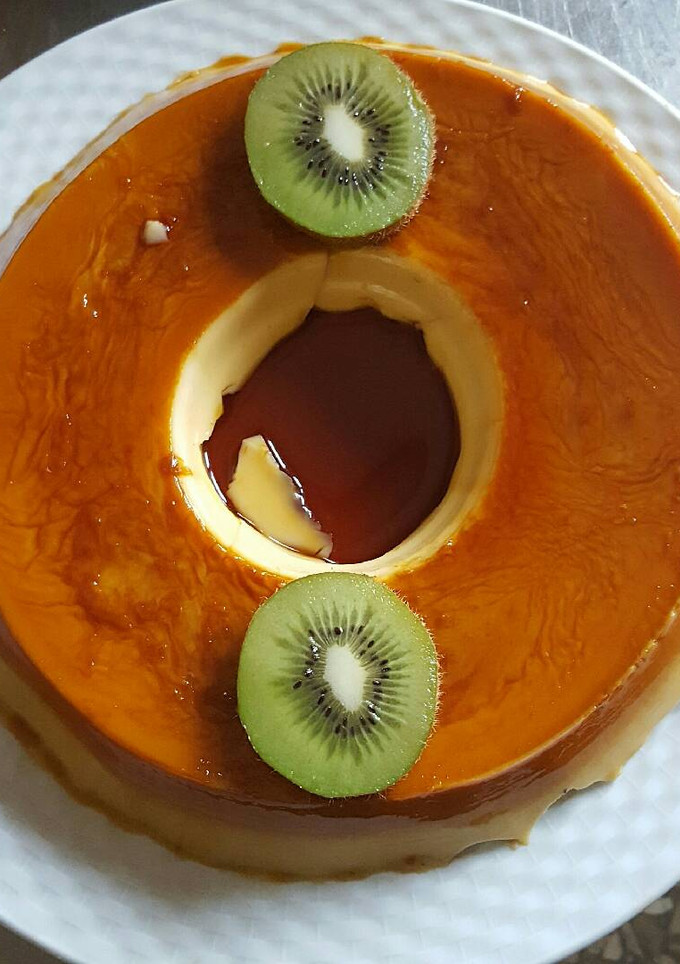 Una foto de Flan de cuajada con mascarpone thermomix