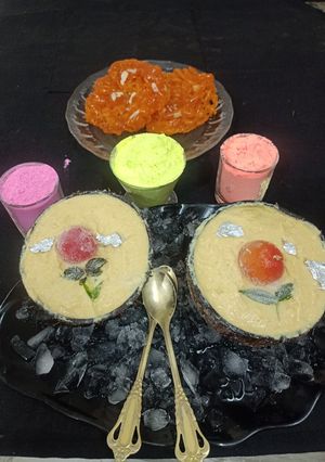 A picture of Coconut And Thandai custard pudding.