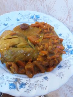 عکسی از دستور خورشت پَر روستایی (۱) (خورشت مرغ آلو قیسی)