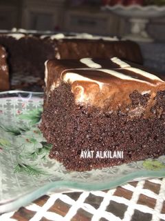 صورة لوصفة كيكة الشوكولاته بدون بيض