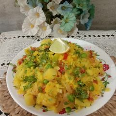 A picture of Pohe | Maharashtrian street food.
