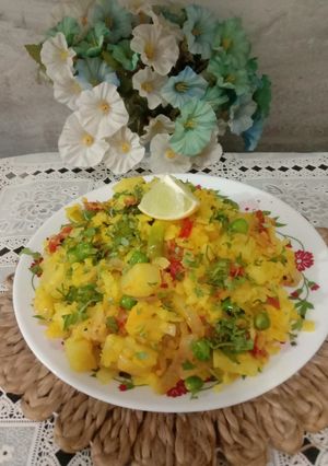 A picture of Pohe | Maharashtrian street food.