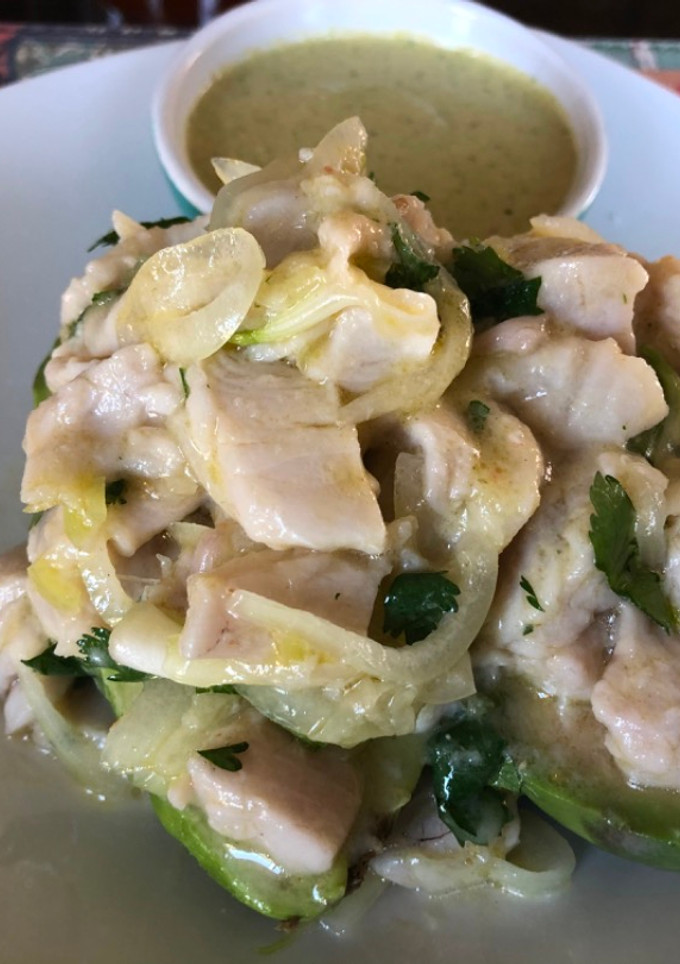 Una foto de Triunfante ceviche de reineta