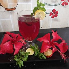 A picture of Hibiscus juice healthy and refreshing.