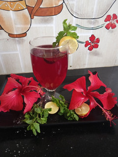 A picture of Hibiscus juice healthy and refreshing.