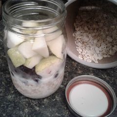 A picture of Pear and Blueberry Overnight Oats.