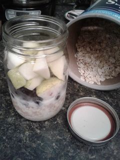 A picture of Pear and Blueberry Overnight Oats.