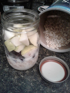 A picture of Pear and Blueberry Overnight Oats.