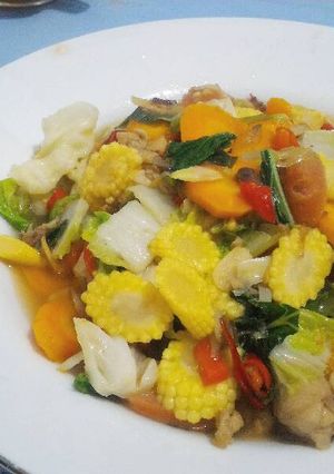 Foto resep Capcay Ayam Sosis Pedas