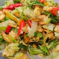 A picture of Tumis Sawi + Udang.