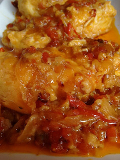 Una foto de Bacalao encebollado
