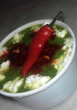 A picture of Palak paneer.
