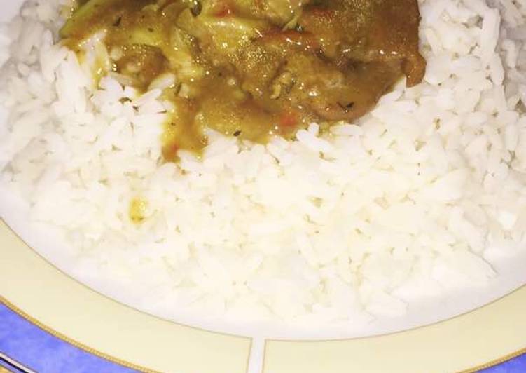 Recipe of Perfect White rice with vegetable soup