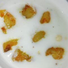 Fried potato raita A picture of Fried potato raita.