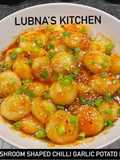 Mushroom Shaped Chilli Garlic Potato Bites: