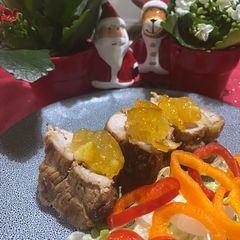 A picture of New Year’s Eve Canary Islands Pork & Caramelised Apples.